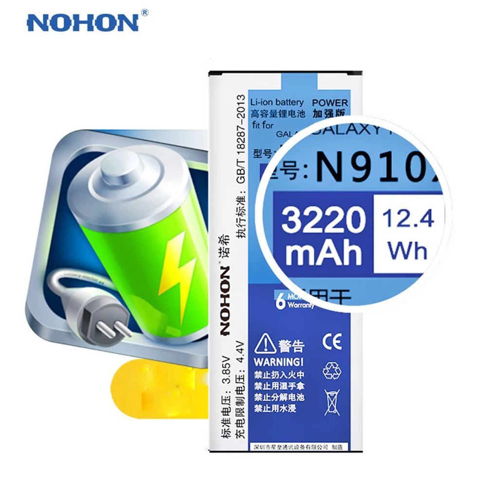 nohon Аккумулятор для samsung Galaxy Note 2 3 4 Note2 N7100 Note3 NFC N9000 Note4 N9100 N910X реальные высокоемкие батареи