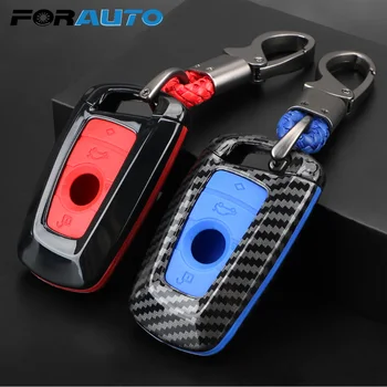 

FORAUTO 1Set Car Key Case Cover With keychain For BMW 1 2 3 4 5 6 7 Series X1 X3 X4 X5 X6 F30 F34 F10 F07 F20 G30 F15 F16