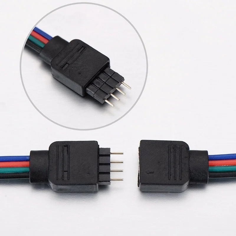 4pin 5pin светодиодный RGB RGBW светильник, соединитель мужской и женский разъем, соединительный кабель, провод для 5050 RGB RGBW светодиодный светильник 4p