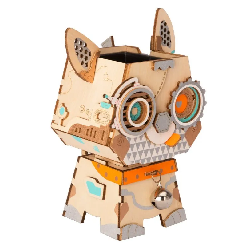 Деревянные игрушки мультфильм 3D Пазлы ручной сборки цветочный горшок Kawaii собака 3D модель деревянная головоломка образовательная игрушка для детей - Цвет: ZMP044