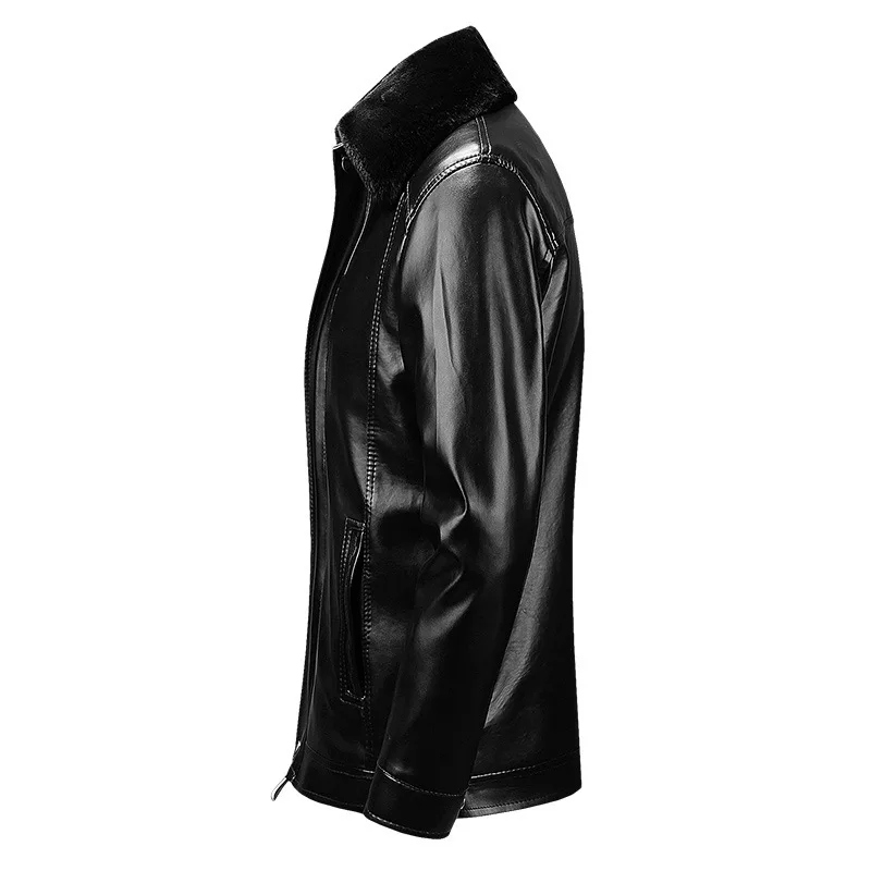 BOLUBAO, мужские Куртки из искусственной кожи, зимняя брендовая мужская кожаная куртка, Мужская деловая повседневная кожаная куртка(съемный меховой воротник