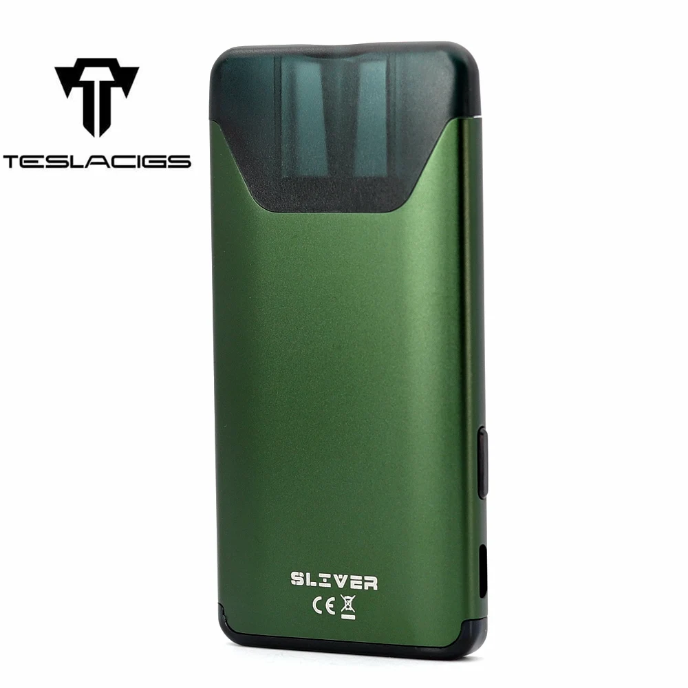 Teslacigs-vapeador de plata Original, sistema de vapeo, bobina de algodón orgánico, 1,4 ohm, 2ml, Kit de Inicio de cápsulas de tanque