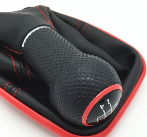 

23mm 5 6 Speed Red Frame Gear Shift Knob Lever Shifter Gaiter Boot Fit For Volkswagen Golf 4 IV MK4 Bora 1999-200
