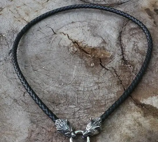 Lanseis 1 шт. мужское крутое ожерелье из нержавеющей стали волчья голова цепочка викингов мужское ожерелье 6 мм x 50 см или 6 мм x 60 см - Окраска металла: wolf head