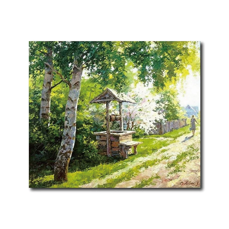 

Frameless The beauty of green view DIY Digital Oil Painting By Numbers Europe Abstract Canvas Painting For Living Room Wall Art