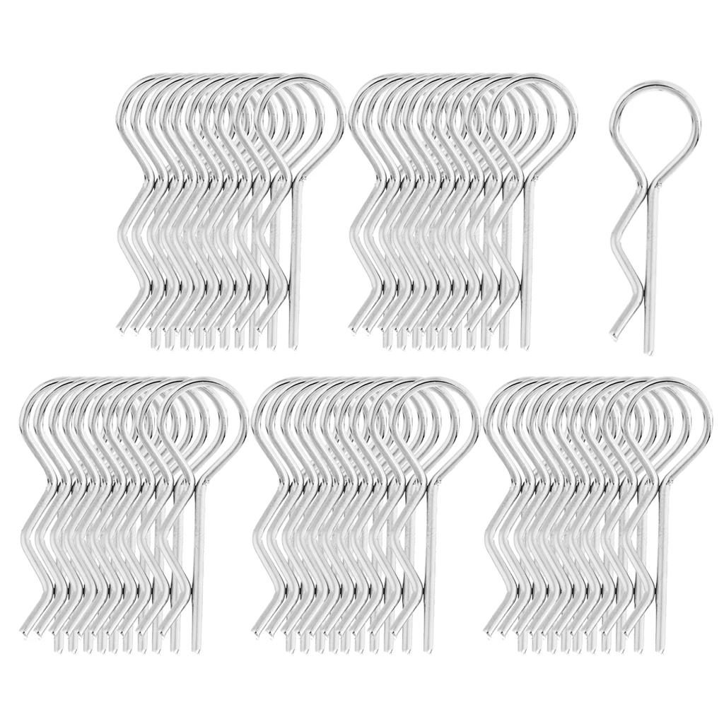 50 Pieces Body Clips R Pins for  HPI HSP 1/10 1/12 1/8 RC Car Parts