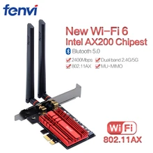 2400 Мбит/с PCI Wifi адаптер беспроводной-AC Lan сетевая карта для Intel AX200NGW NGFF 802.11ac/ax с Bluetooth 5,0 для рабочего стола Win10