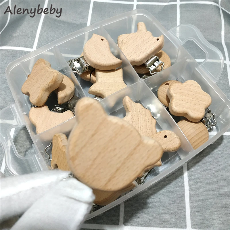 나무 구슬 젖꼭지 클립 서스펜더 체인 수유 치아발육 홀더 젖꼭지 고리 장난감 DIY 수유 젖꼭지 체인 치발기