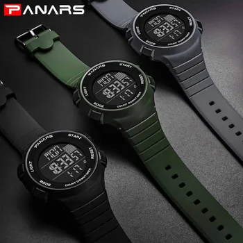 

PANARS Functional Sports Men Digital Wristwatches Waterproof Date Display Luminous Alarm Men's Electronic Watch reloj deporte