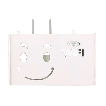 

Wireless Wifi Router Storage Box Wood-Plastic Shelf Wall Hangings Bracket Cable Storage Home Décor