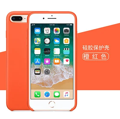 Оригинальные официальные силиконовые чехлы для Apple iphone X Xs MAX XR, чехол для iphone 11 Pro, чехол для Apple iphone 7/7 Plus 8 8 Plus - Цвет: Spicy Orange