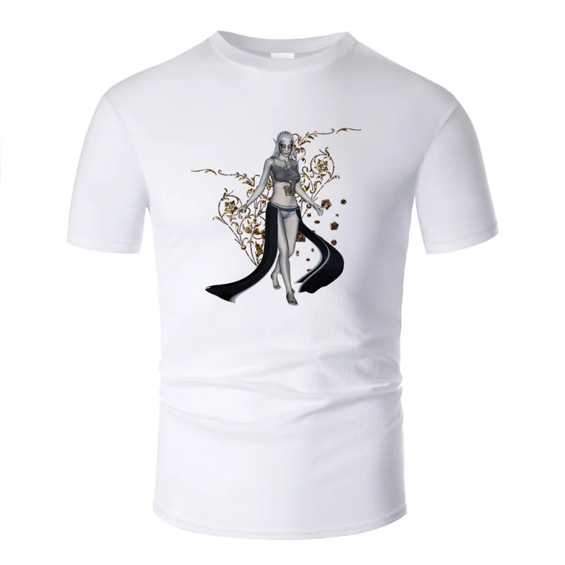 Men-White Новая мода Humor the dark fairy футболка для мужчин и женщин сплошной цвет размер S-5xl Kawaii Мужская хлопковая футболка с круглым вырезом хип-хоп топы - Цвет: Men-White