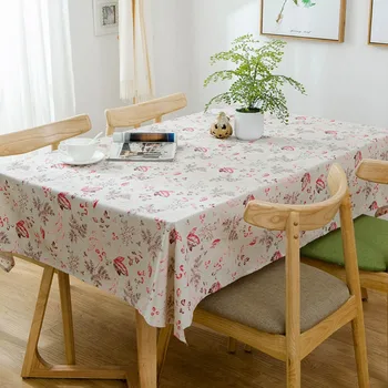 

Withme Tablecloth Covers Polyester Cotton Table Cover Pink Yellow Floral Print Tablecloth Coffee Table For Home Party Decoration