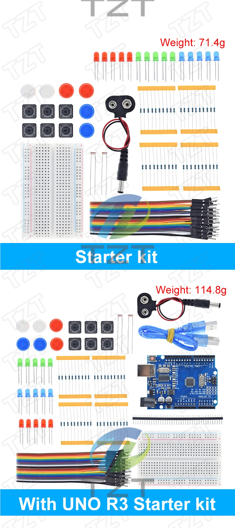 Kit De Démarrage Arduino UNO R3 - Compatible Avec IDE Arduino - Parfait Pour Débuter En électronique