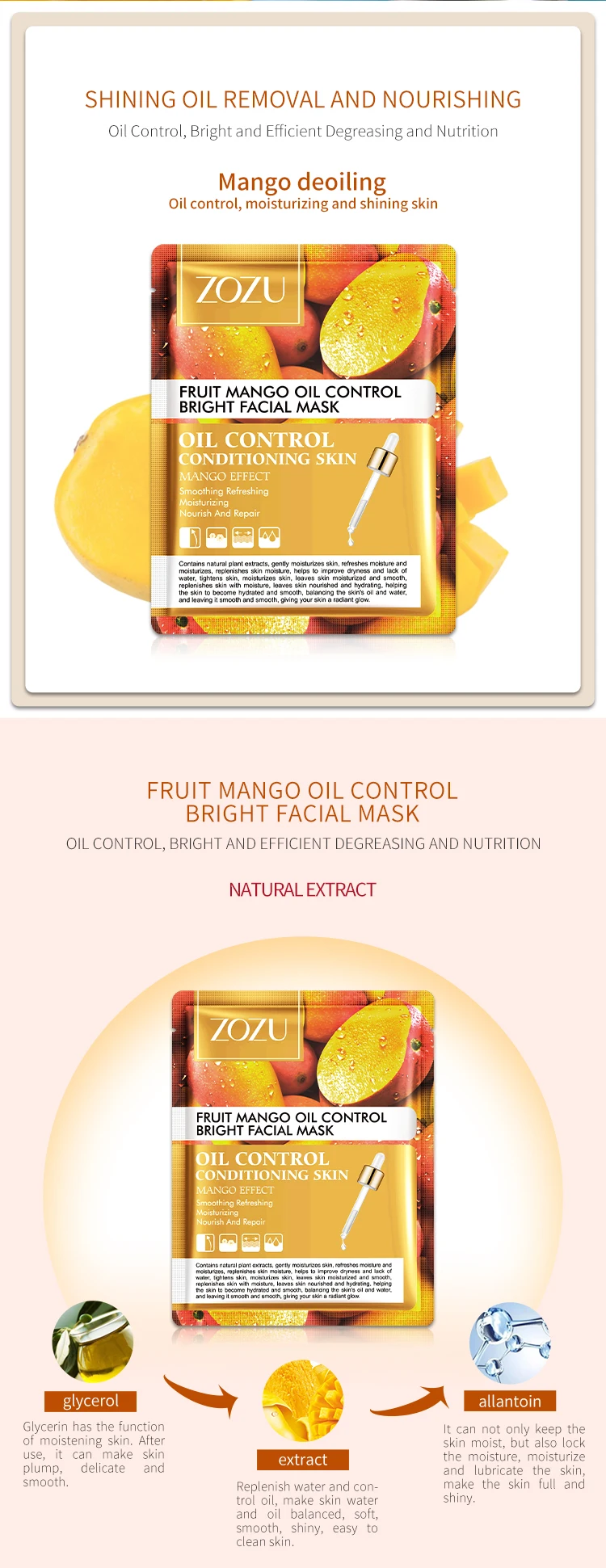 Private Label Wholesale ZOZU Fruit Mango pineapple pitaya mangosteen Natural organic Moisturizing Nourishing face mask