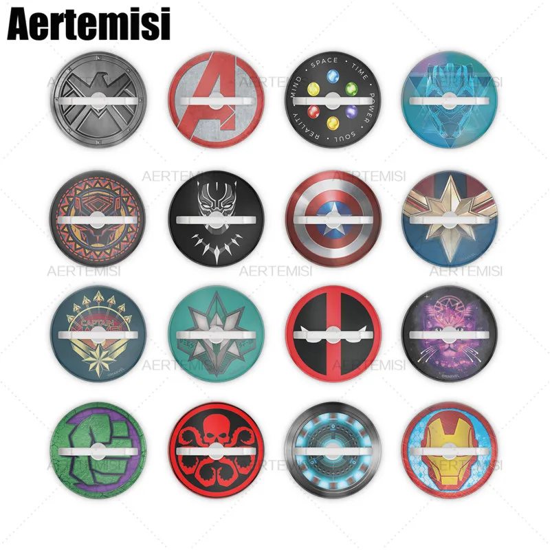 

Aertemisi 50 Pieces Finger Ring Phone Holder Stand and Grip for Smartphones and Tablets Captain America Shield Marvel Icon Logo