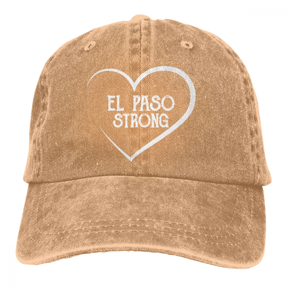 Сердце EL Paso сильный Casquette черный унисекс Мужские Женские джинсовые бейсболка с ремешком кепки Регулируемый Гольф папа шляпа - Цвет: Хаки