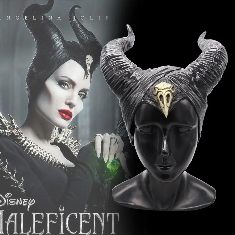 

Anime Maleficent: Mistress of Evil Cosplay Masks Maleficent Queen Headwear PVC Horn Helmet Mask Party Hallpoween Costumes Prop