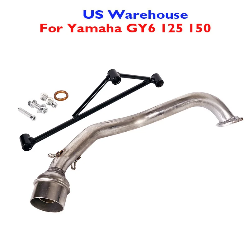 Motorcycle Stailess Steel Exhaust System Header Connect Link Pipe Modified for Yamaha GY6 125cc GY6 150cc