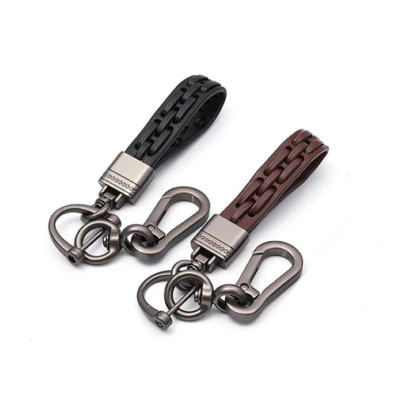 leather braided keyring