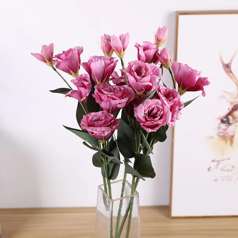 1 шт. Европейский искусственный цветок 4 головки поддельные Эустома Gradiflorus Lisianthus Рождество Свадьба Праздник декор дома 9 цветов