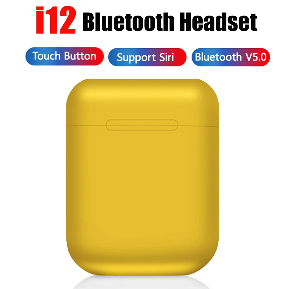 Беспроводные наушники I12 tws v5.0 Bluetooth наушники сенсорная Спортивная гарнитура Мини i12tws наушники для смартфонов PK i7S i11 i88