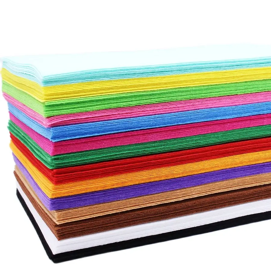 10 Pcs/Lot 20X30cm 1 MM Thickness Hard Felt Sheets For DIY Needlework Crafts Scrapbook Toys/Non-Woven/ Polyester Cloth felt fabric sheet