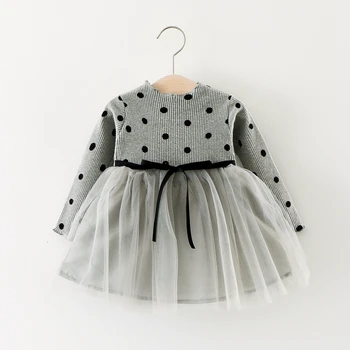

1-4 Years Baby Girls Lace Dress Floral Newborn Kids Dot Dresses for Girl Clothing Cute Princess Wedding Party Children Clothes