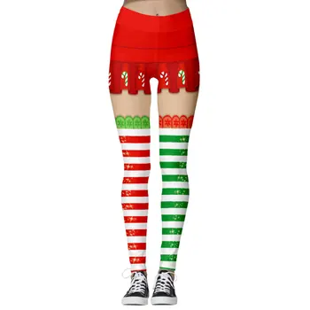 

Jessingshow High Waist Fitness Leggings Women Workout Push Up Legging 2019 Christmas 3D Printing Bodybuilding Female Sport Pants
