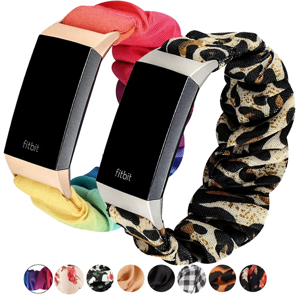 Women Scrunchie Elastic watch strap For Fitbit Charge 4 3 Band watches Replacement Bands Soft Elastic Sport loop Bracelet