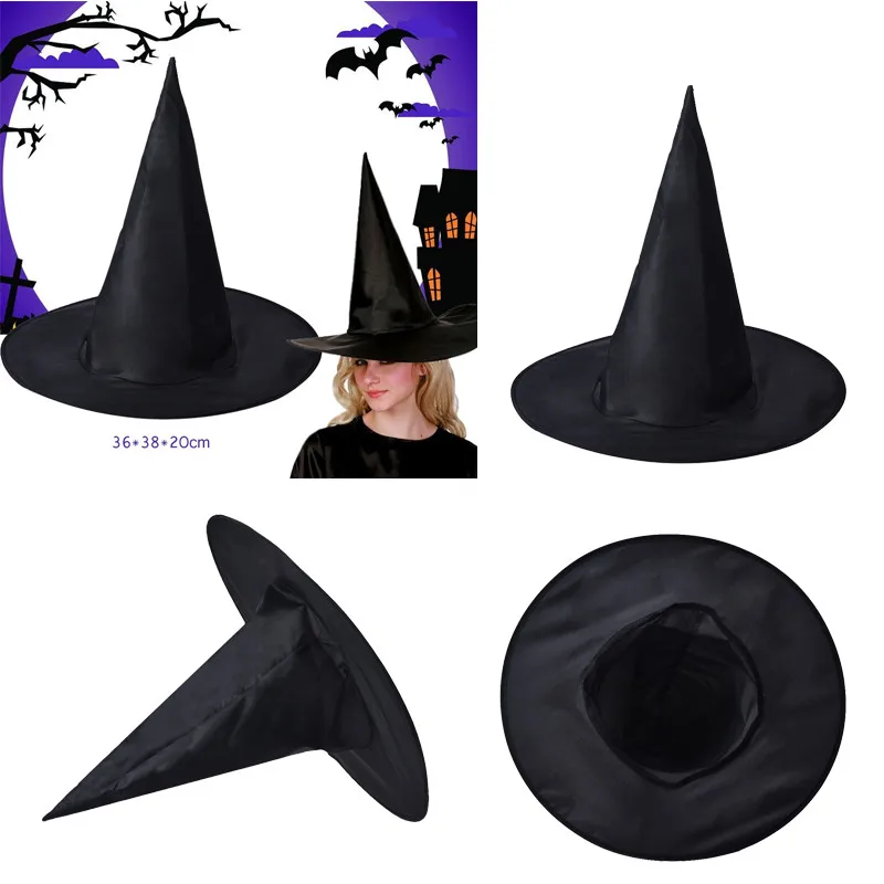 Черные ведьмины колпаки, маскарадные шляпы волшебника, Маскарадные костюмы, маскарадные наряды, украшение, топ, шляпа, музыка, черный остроконечный колпачок,, вечерние костюмы на Хэллоуин# p8