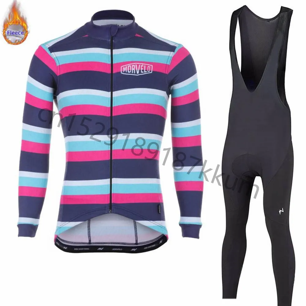 Теплый Pro team Зимняя Теплая Флисовая одежда для велоспорта Morvelo Мужской трикотажный костюм для прогулок верховой езды на велосипеде MTB Одежда комбинезон комплект - Цвет: 1