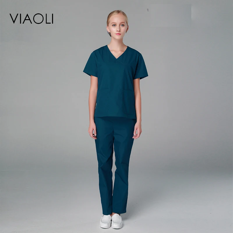 2019 Viaoli, женская униформа, Медицинские костюмы для мужчин и женщин, синие хирургические халаты, одежда для рук, одежда для медсестры, доктора