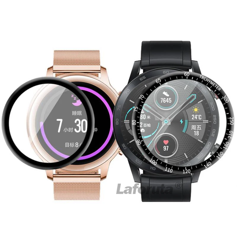Screen Protectors Watch Screen Protector Watch Screen Protector Case Watch Protector Case For Huawei Honor Watch Magic 2 46mm 42mm 3D Curved Screen Protective Film GS3 ES Watch Full Protective Cover Soft Tempered Glass