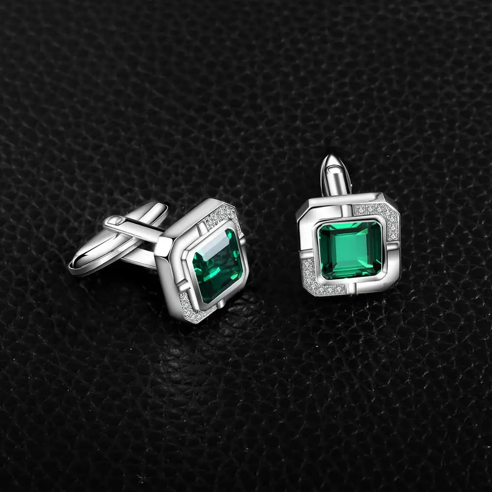 JewelryPalace мужские Роскошные Nano русский изумруд юбилей Свадебные Запонки 925 пробы серебро