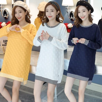 

Nursing Hoodie Women Long Sleeve Breastfeeding dress fashion Autumn Winter for Feeding Maternity dress Pregnancy Clothes