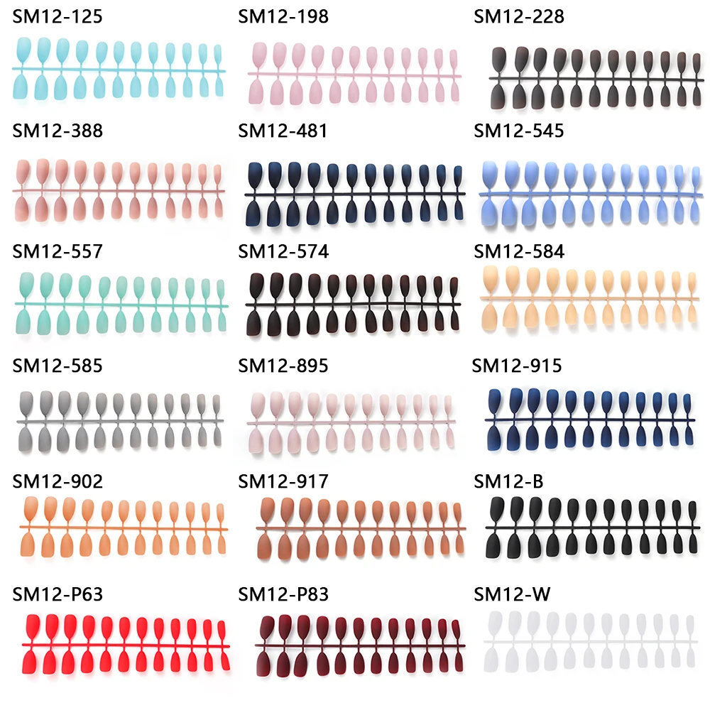 24 шт., 18 цветов, матовые накладные ногти, накладные ногти с длинным кончиком, чистый цвет, накладные ногти, полное покрытие, искусственные, сделай сам, аксессуары для дизайна ногтей