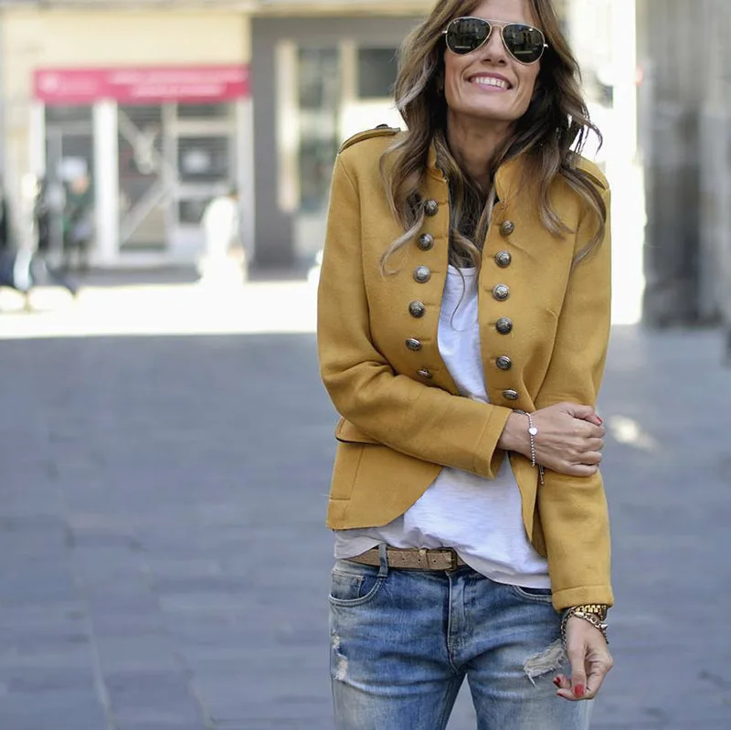 

Cross Border for 3-Color Hot Selling 2019 Autumn & Winter Fashion Button Suit Jacket Tops 101242