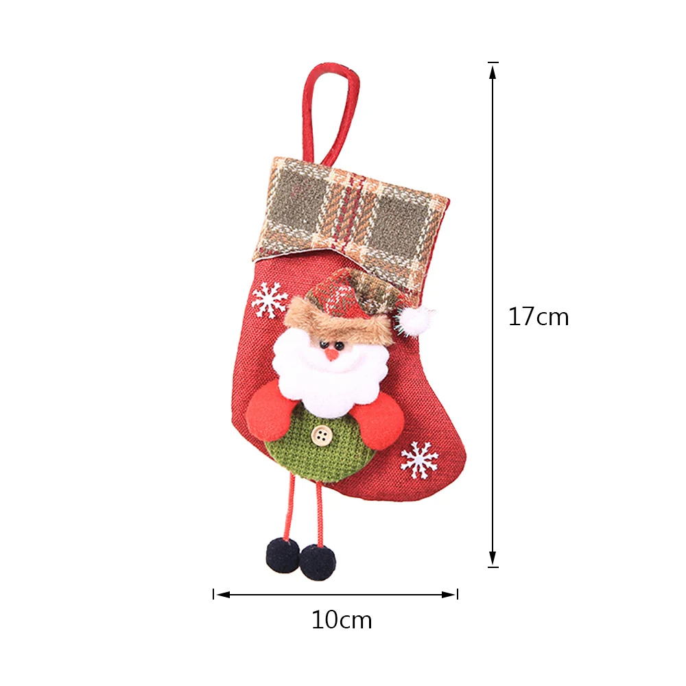 Рождественские чулки Санта-Клауса, Рождественский носок для подарков, висячие украшения, держатели для подарков, украшения для рождественской елки, детский Подарочный мешок для конфет - Цвет: 1PC A