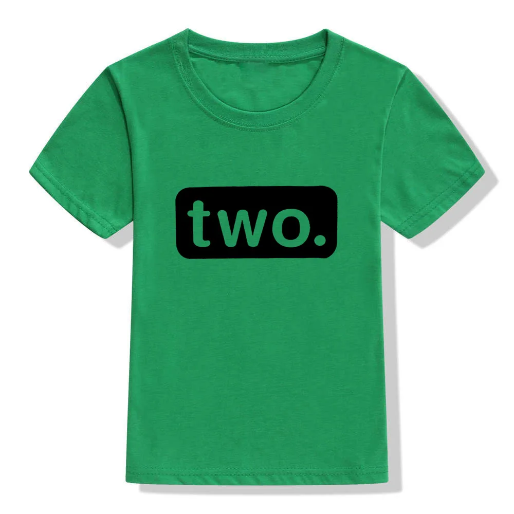 Рубашка на 2-й день рождения Одежда для маленьких мальчиков 2 лет футболка на 2-й день рождения вечерние повседневные футболки с надписью «Brothers» - Цвет: KZ53-KSTGN-