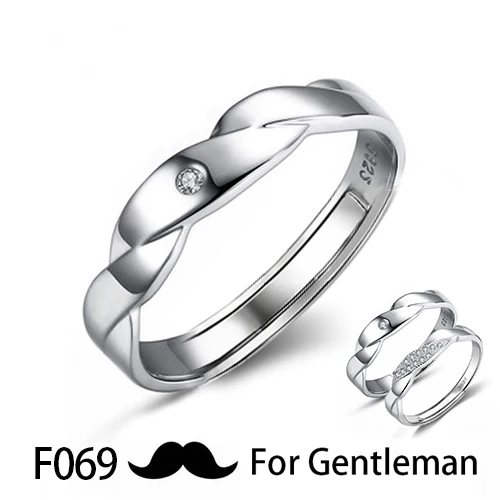 F069 Men Модный набор колец Huitan, символ любви, с буквой, его королева и ее король, выгравированное обручальное кольцо для женщин и мужчин, кольца на палец - Цвет основного камня: F069 Men