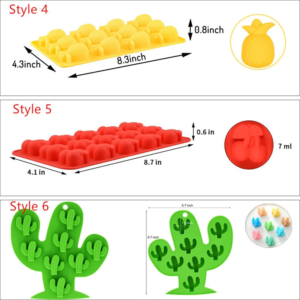 Гавайский кактус ананас Фламинго силиконовые формы для льда, вечерние формы для замораживания напитков, силиконовые формы для льда