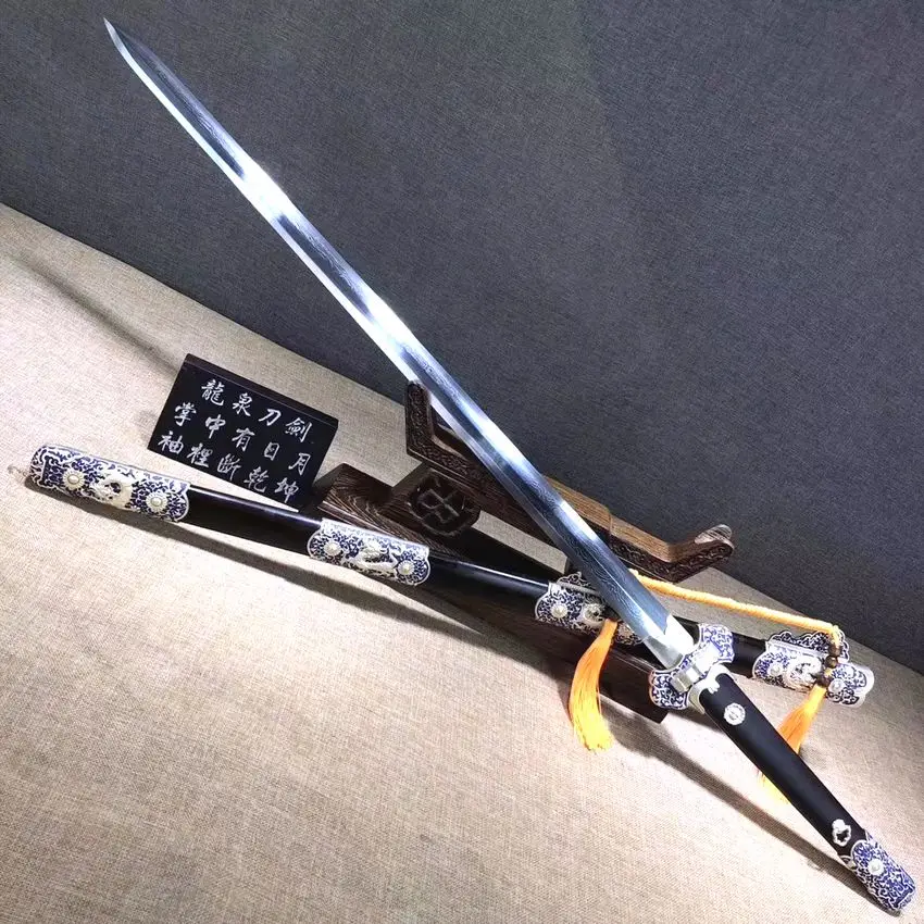 Handmade Long Sword KungFU Sword Saber hammer Fold Steel Blade temper Sword