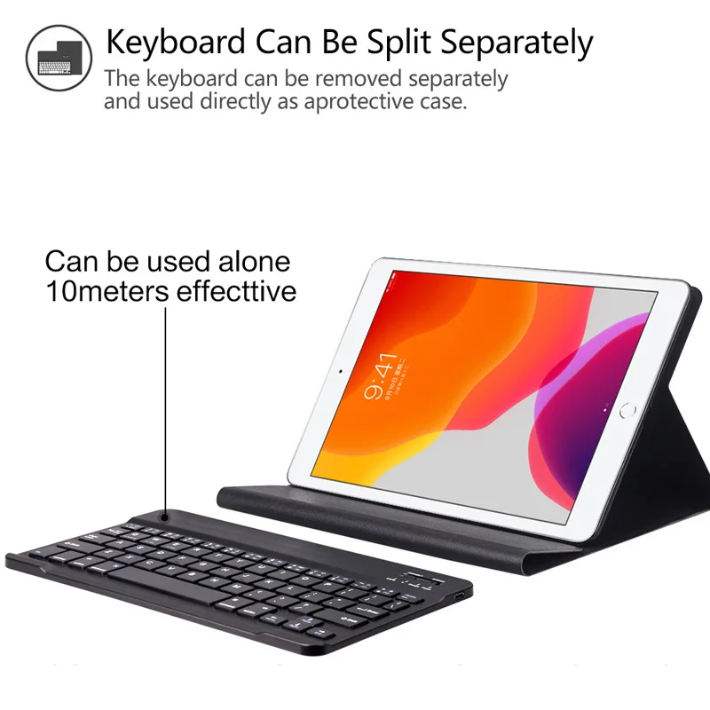 

Keyboard Case Cover Set Bluetooth Protector Portable for iPad Ultra-thin 10.2 Tablet IJS998