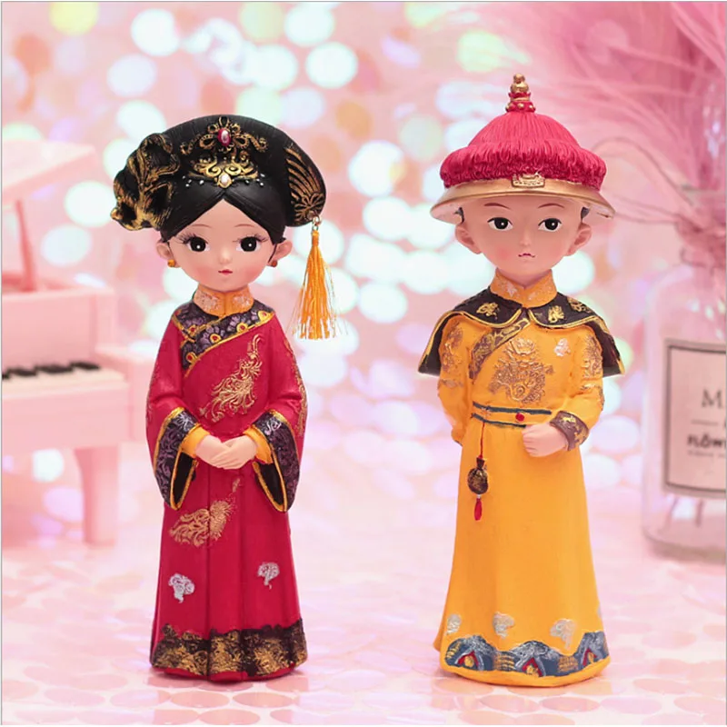 Китайские куклы император и королева фигурки Набор Кукол игрушек Подарочная