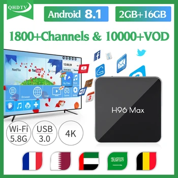 

Android IPTV Arabic box 8.1 H96max S905X2 Smart IPTV Code 1 Year QHDTV France Italy UAE Dual-Band WIFI H96 MAX IP TV Spain Box
