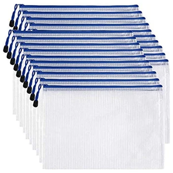 

20Pcs Zipper File Bags,PVC Document Bag Zipper Folders Document Pouch Receipts Organizer for Office School Home Travel