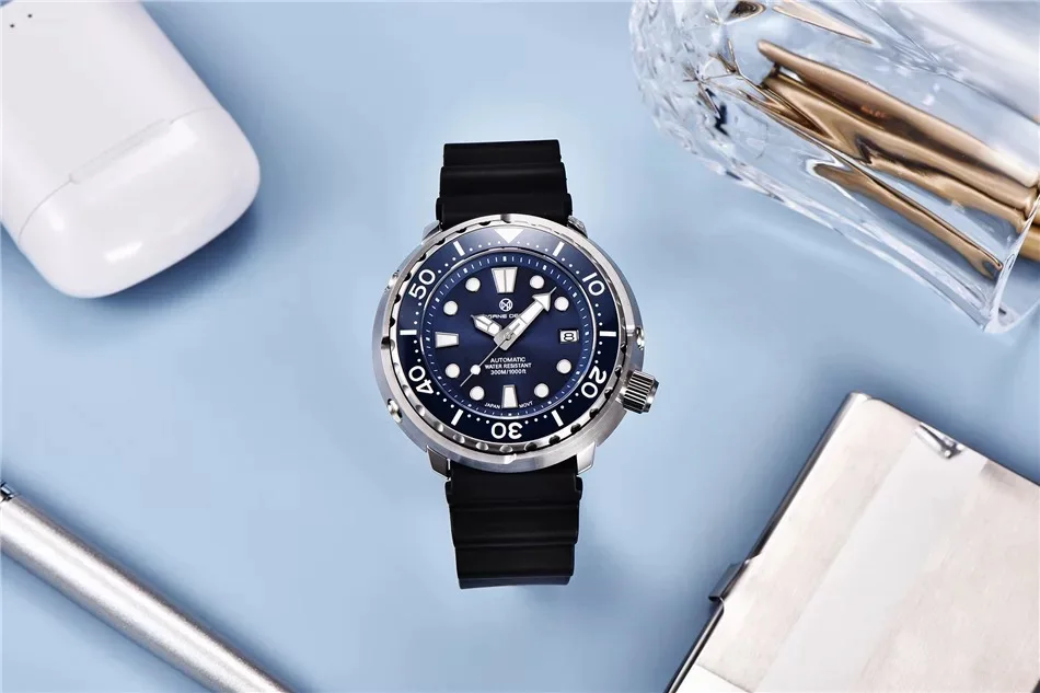 PAGRNE DESIGN Diver Men's Watch 300m Waterproof  Mechanical Watch Top Brand Sapphire Glass Automatic Watch Relogio Masculino