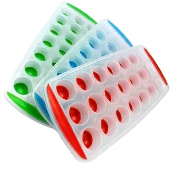 

1Pc 21 Grids Ice Cube Trays with Lids Silicone BPA Free Ice Molds Containers Easy Release Rubber Ice Molding Trays 1Pc