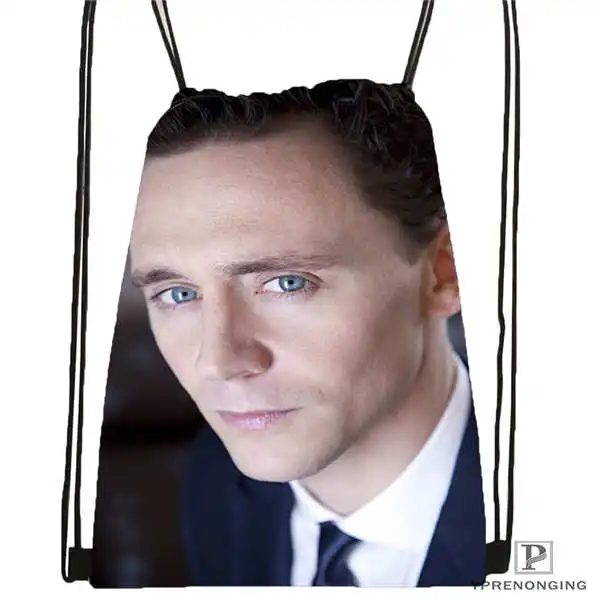 Пользовательские Tom_Hiddleston_Cannes@ 01-походная сумка на шнурке милый рюкзак для детей(черная спинка) 31x40 см#180611-01-36 - Цвет: Drawstring Backpack